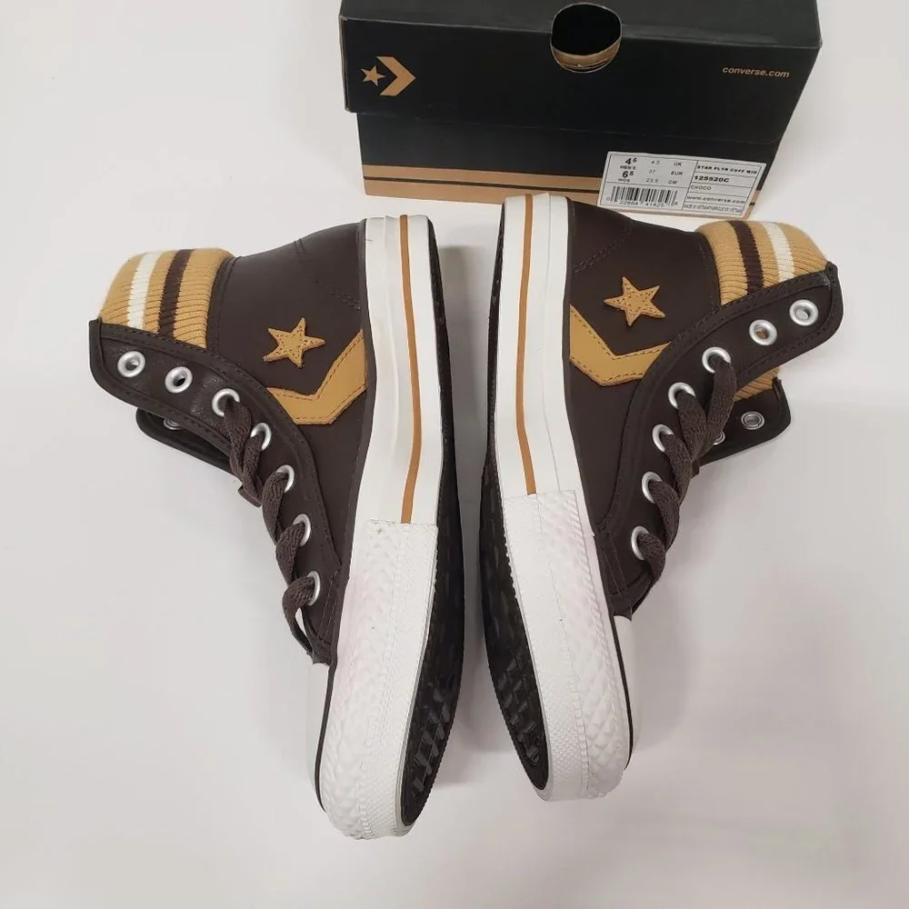 Converse Star Player Cuff Rib Mid Sneakers in‎ Choco - Size M/4.5 W/6.5